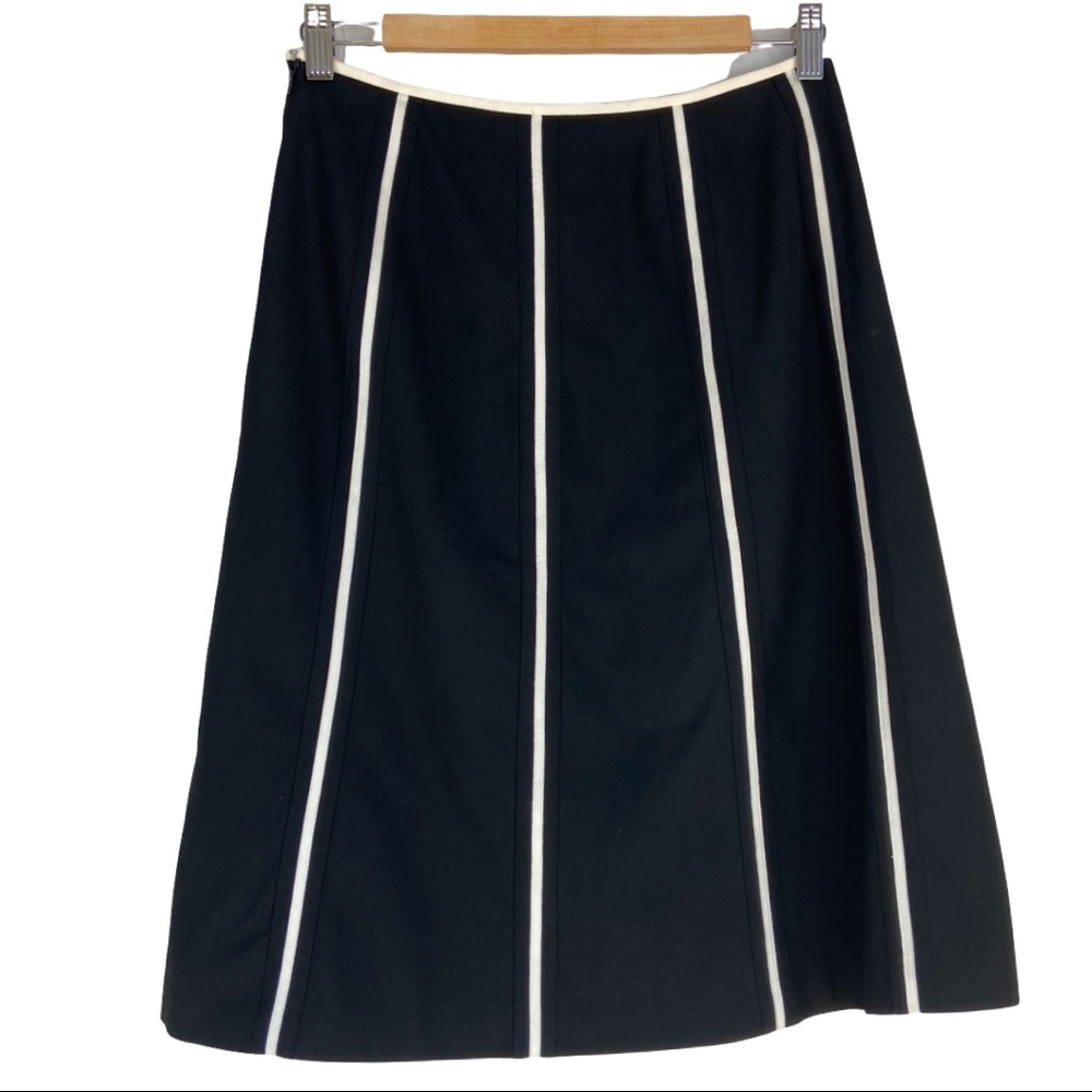ANN TAYLOR ll Black & Cream A-Line Lined Skirt
